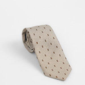 Cravate À Motif Fantaisie – Beige