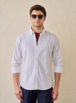 Chemise Ajustée En Coton - Blanc