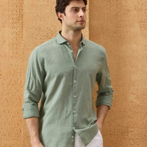 Chemise Ajustée En Lin - Khaki