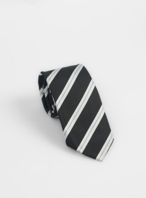 Cravate À Motif Rayé – Noir