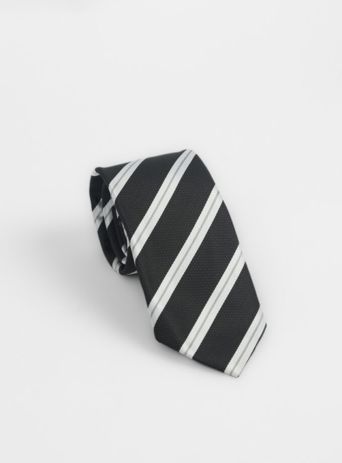 Cravate À Motif Rayé – Noir