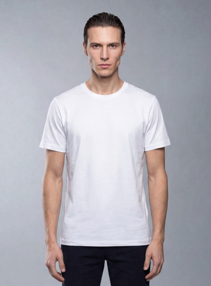 T-shirt Uni Fil D’Écosse Mercerisé - Blanc