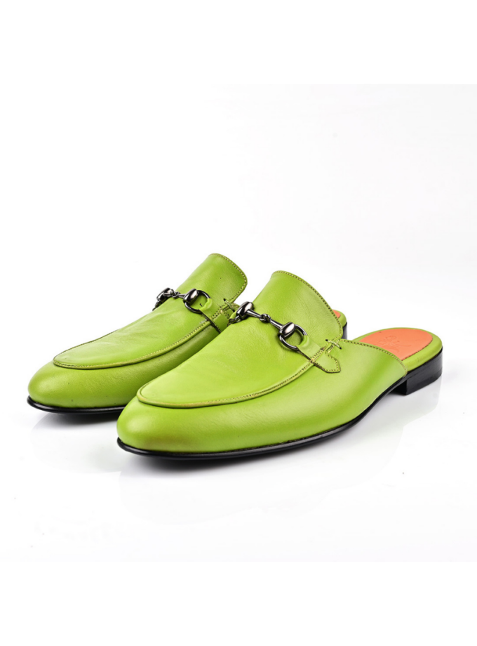 Mule Mocassin En Cuir - Pistache