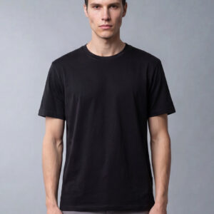 T-shirt Uni Fil D’Écosse Mercerisé - Noir