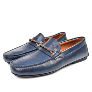 Mocassin En Cuir - Bleu Marine