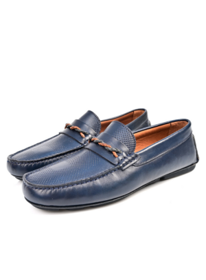 Mocassin En Cuir - Bleu Marine