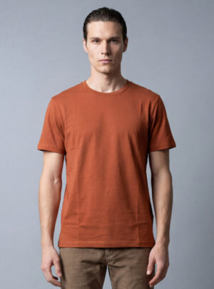 T-shirt Uni Fil D’Écosse Mercerisé - Orange