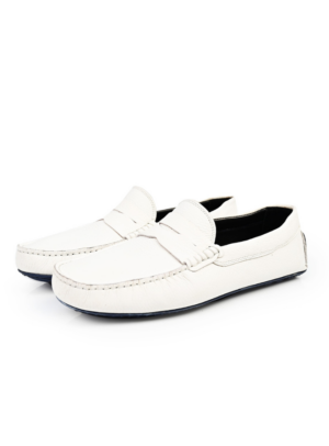 Mocassin En Cuir - Blanc