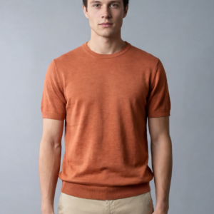 T-shirt Uni En Maille - Orange