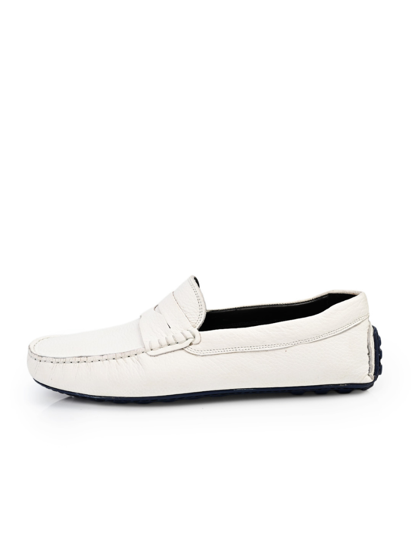Mocassin En Cuir - Blanc – Image 2