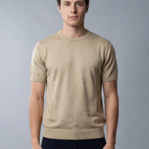 T-shirt Uni En Maille - Beige