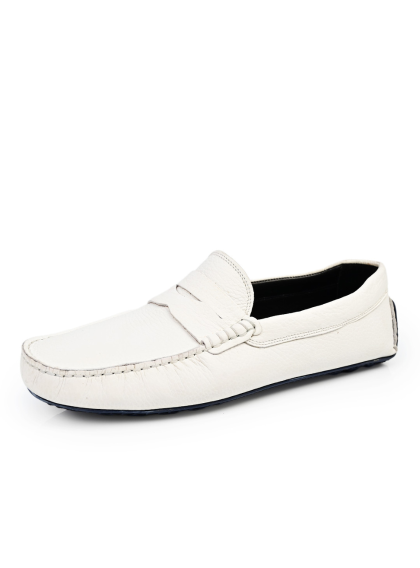 Mocassin En Cuir - Blanc – Image 4