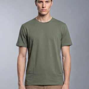 T-shirt Uni Fil D’Écosse Mercerisé - Khaki