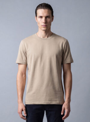 T-shirt Uni Fil D’Écosse Mercerisé - Beige