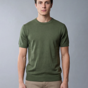 T-shirt Uni En Maille - Vert
