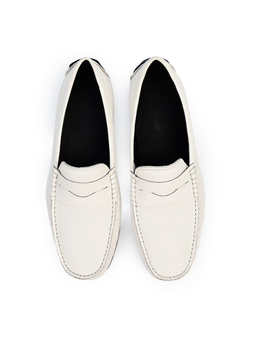 Mocassin En Cuir - Blanc – Image 6