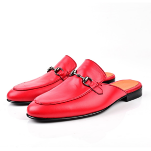 Mule Mocassin En Cuir - Rouge