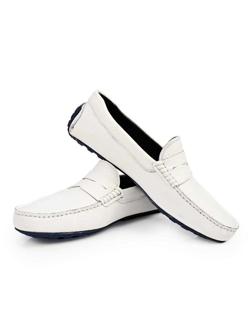 Mocassin En Cuir - Blanc – Image 7