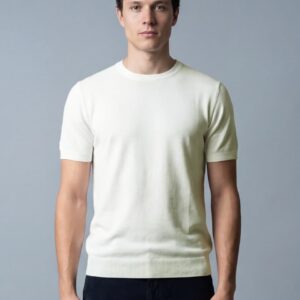 T-shirt Uni En Maille - Ecru