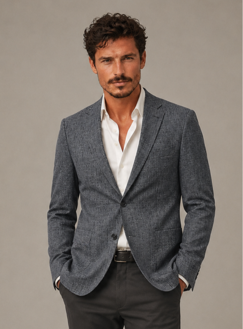 Veste Ajustée En Coton – Anthracite